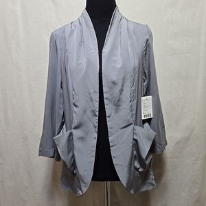 Kimchi Blue Open Front Cardigan Womens Size Medium Grey Rayon Pockets Lightweigh